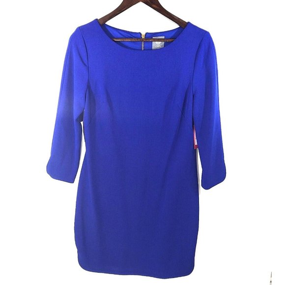 short sleeve beach dress Cabana Life - Harbor Short Sleeve Shift Dress - Blue